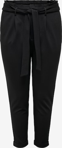 ONLY Carmakoma Tapered Pleat-Front Pants in Black: front
