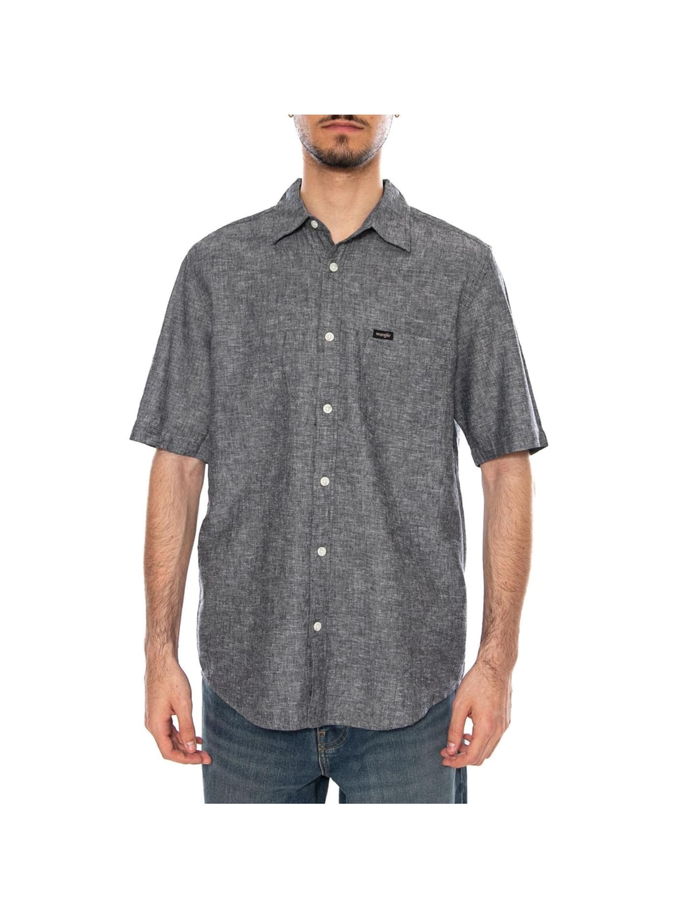 WRANGLER Comfort fit Koszula 'SS 1 PKT SHIRT DARK NAVY' w kolorze niebieski