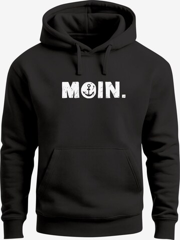 Neverless Sweatshirt 'Moin Anchor' in Black: front