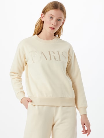 JDY Sweatshirt 'PARIS' in Beige: front