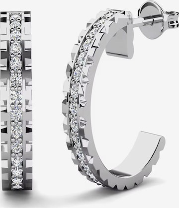 ROUGEMONT Jewellery Ohrringe 'Funkelnde Creolen Ohrringe mit Kristall Besatz Loumi' in Silber: Vorderseite