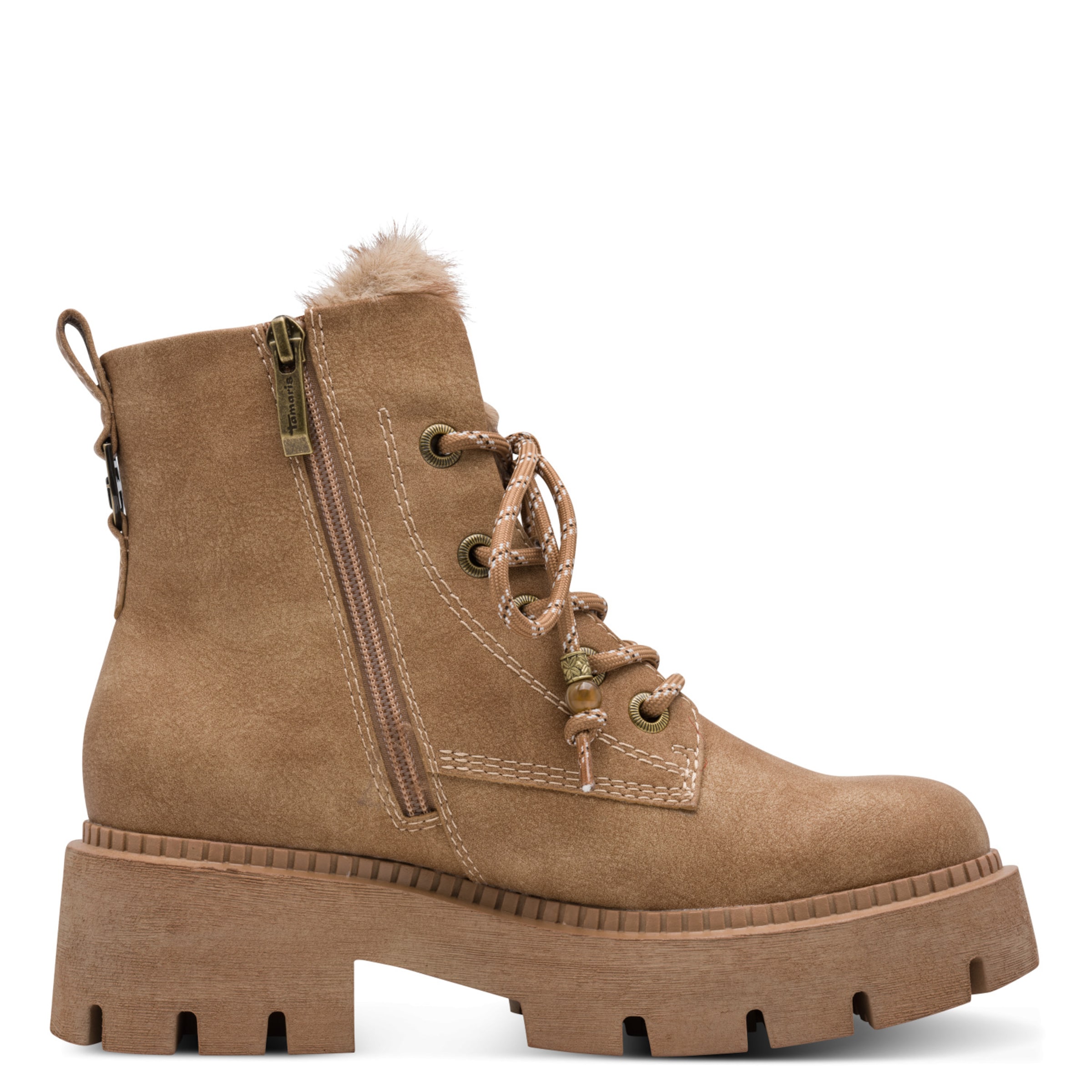 Bottines à lacets Tamaris en beige