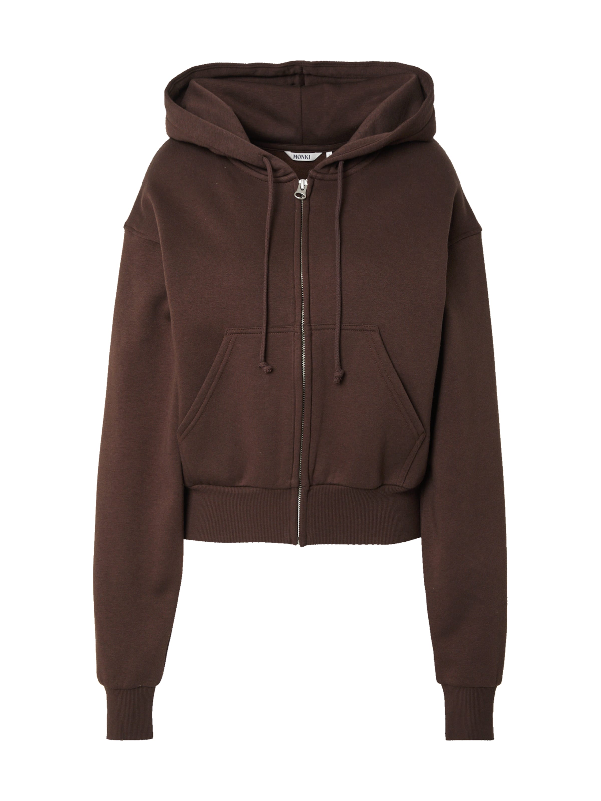 Monki Кофта на молнии в Коричневый: спереди