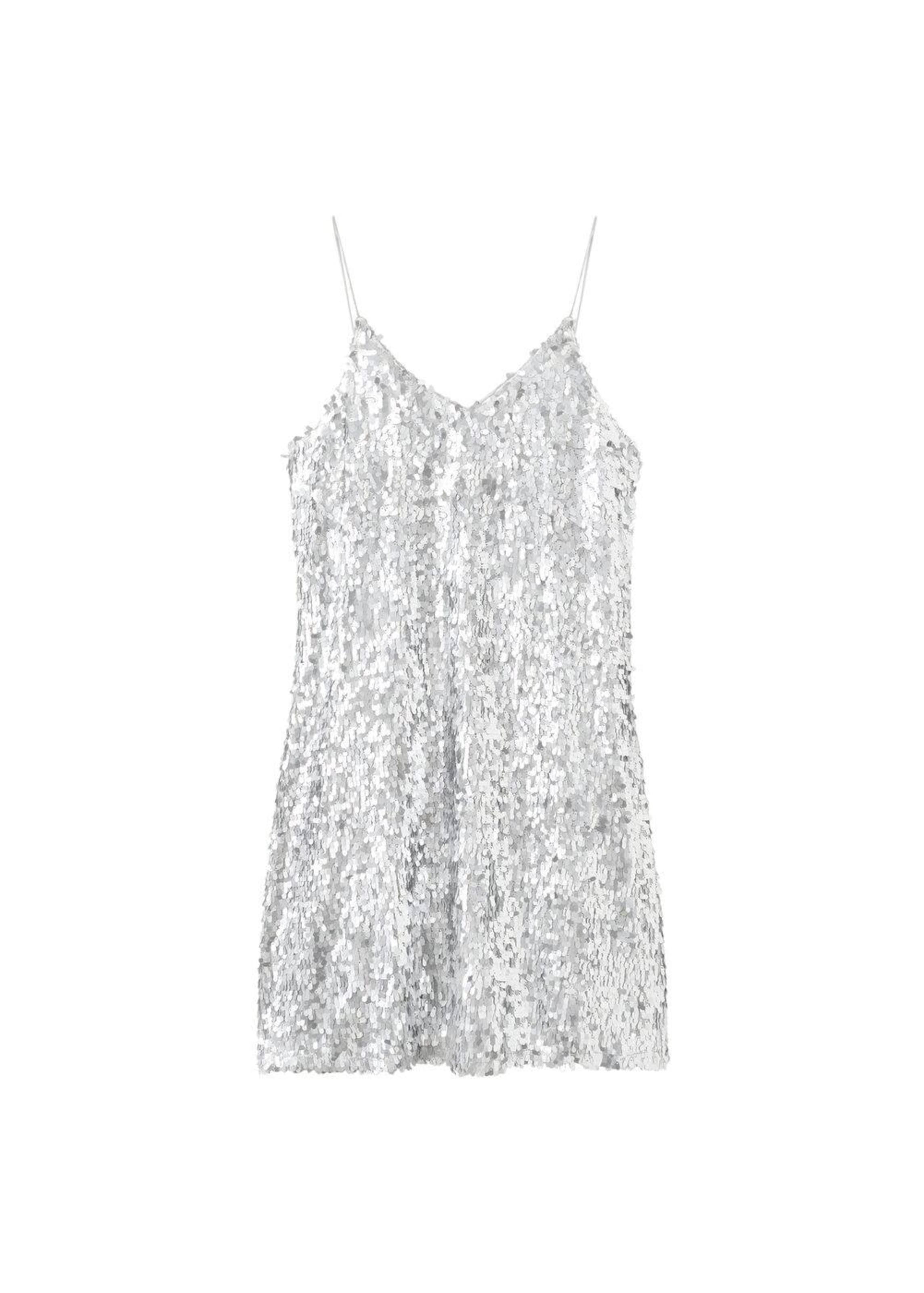 MANGO TEEN Kleid 'Diva' in Silber: Vorderseite