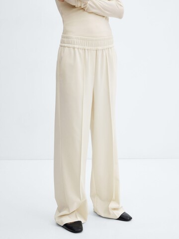 Wide Leg Pantalon à plis 'Pina' MANGO en beige : devant