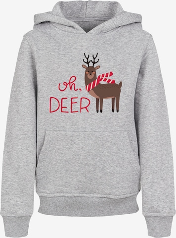 F4NT4STIC Sweatshirt 'Christmas Deer' in Grijs: voorkant