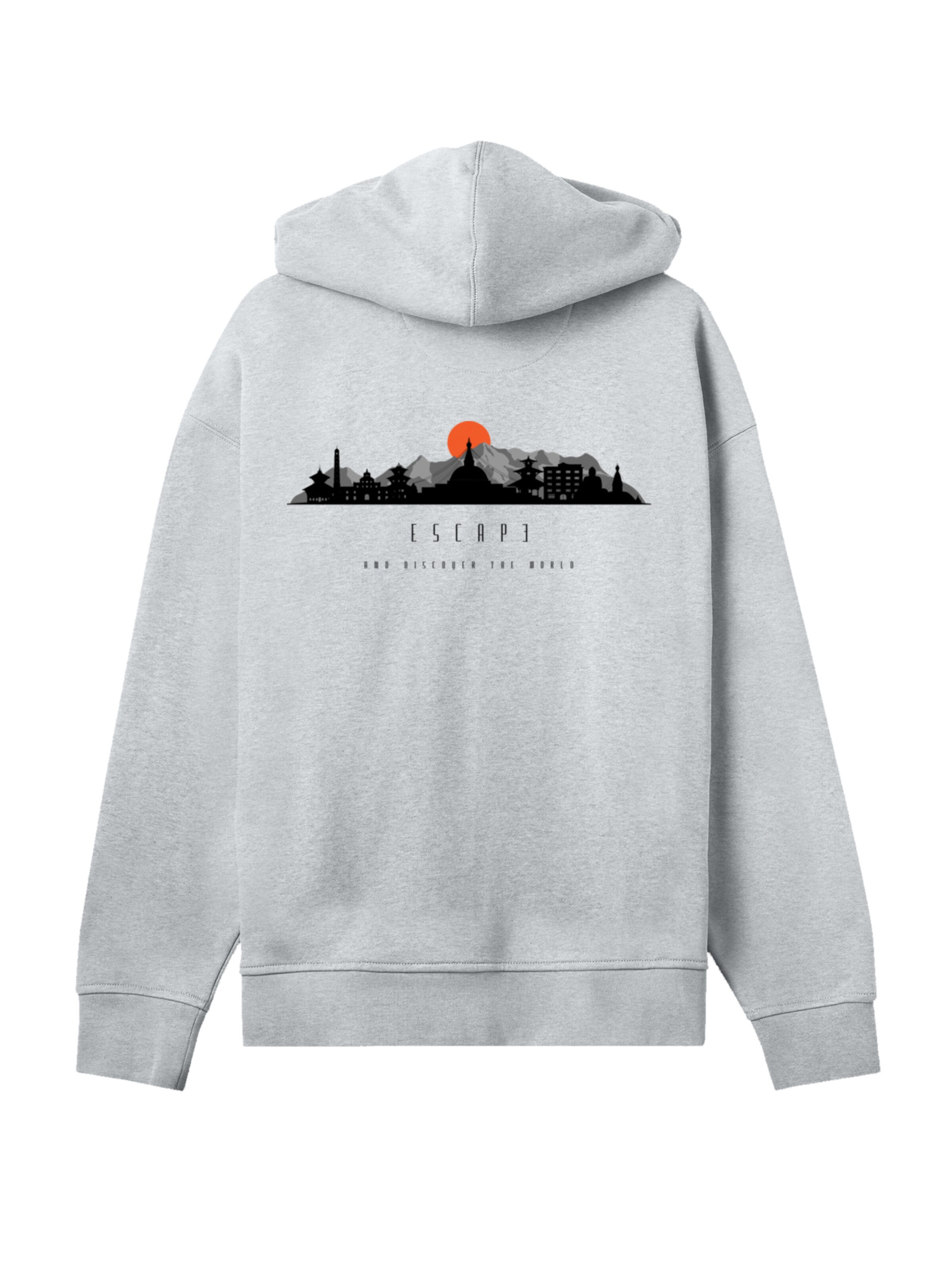 Sweat-shirt 'Escape Discover the World Asian Town' F4NT4STIC en gris : devant