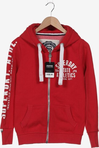 Superdry Sweatshirt & Zip-Up Hoodie in S in Red: front