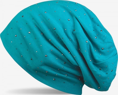 styleBREAKER Mütze 'Beanie mit Strass Nieten Applikation' in türkis, Produktansicht