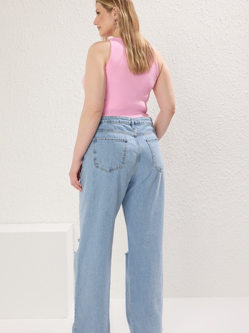 Trendyol Curve Wide leg Τζιν σε μπλε