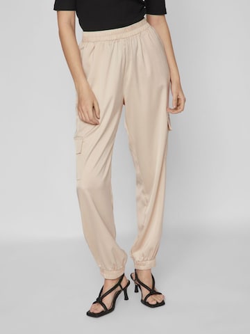 Effilé Pantalon VILA en beige : devant