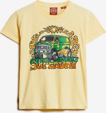 T-shirt Superdry en jaune : devant