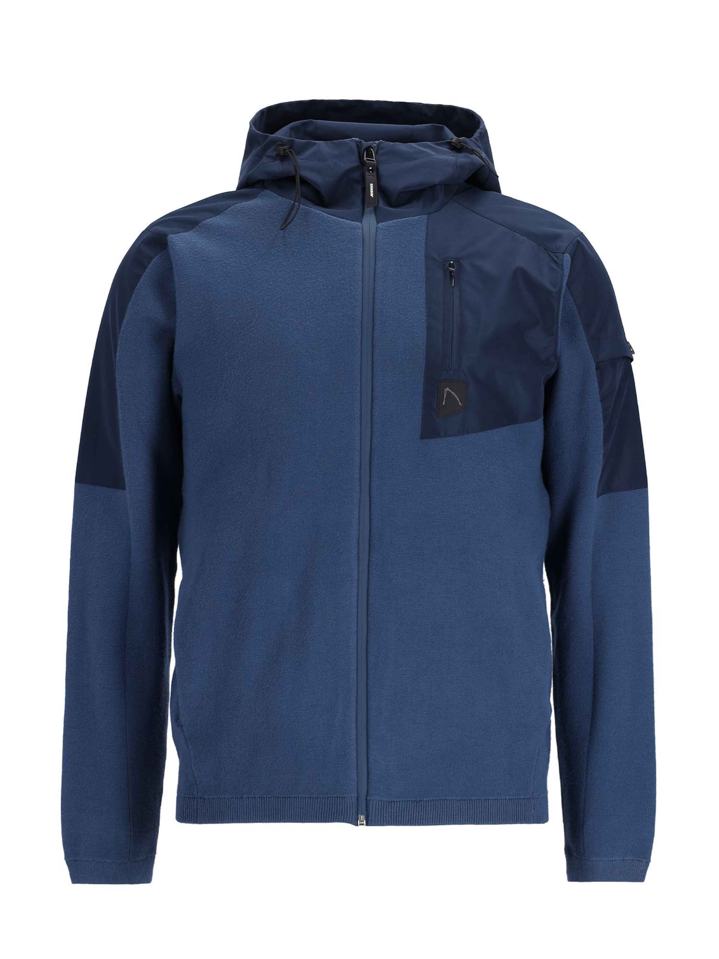CHASIN' Gebreid vest 'Kobe Zip' in Blauw: voorkant