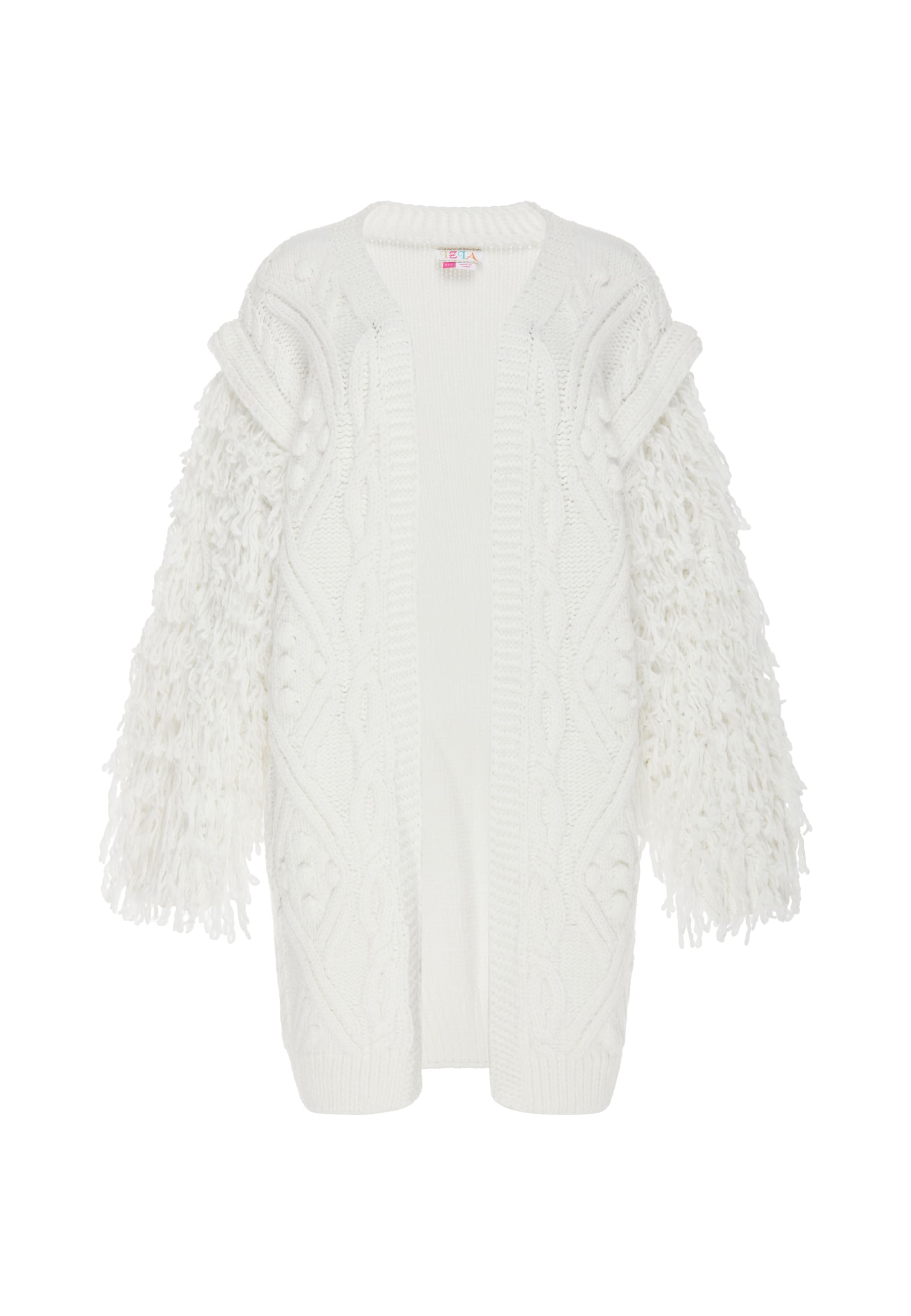 IZIA Gebreid vest in Wit: voorkant