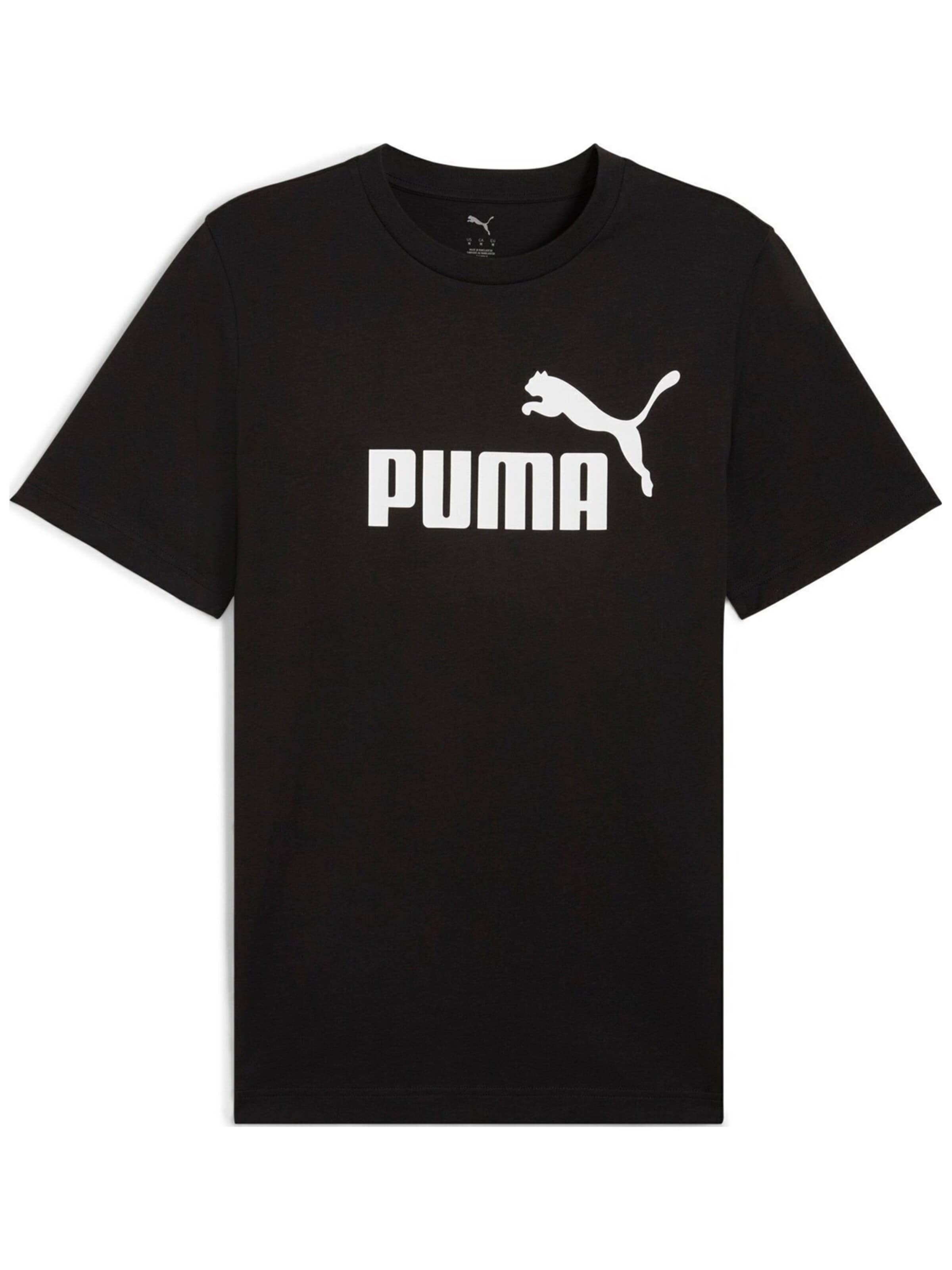 PUMA Shirt 'Puma Ess No. 1 Logo Tee' in Zwart