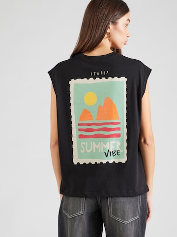 T-shirt Sublevel en noir : devant