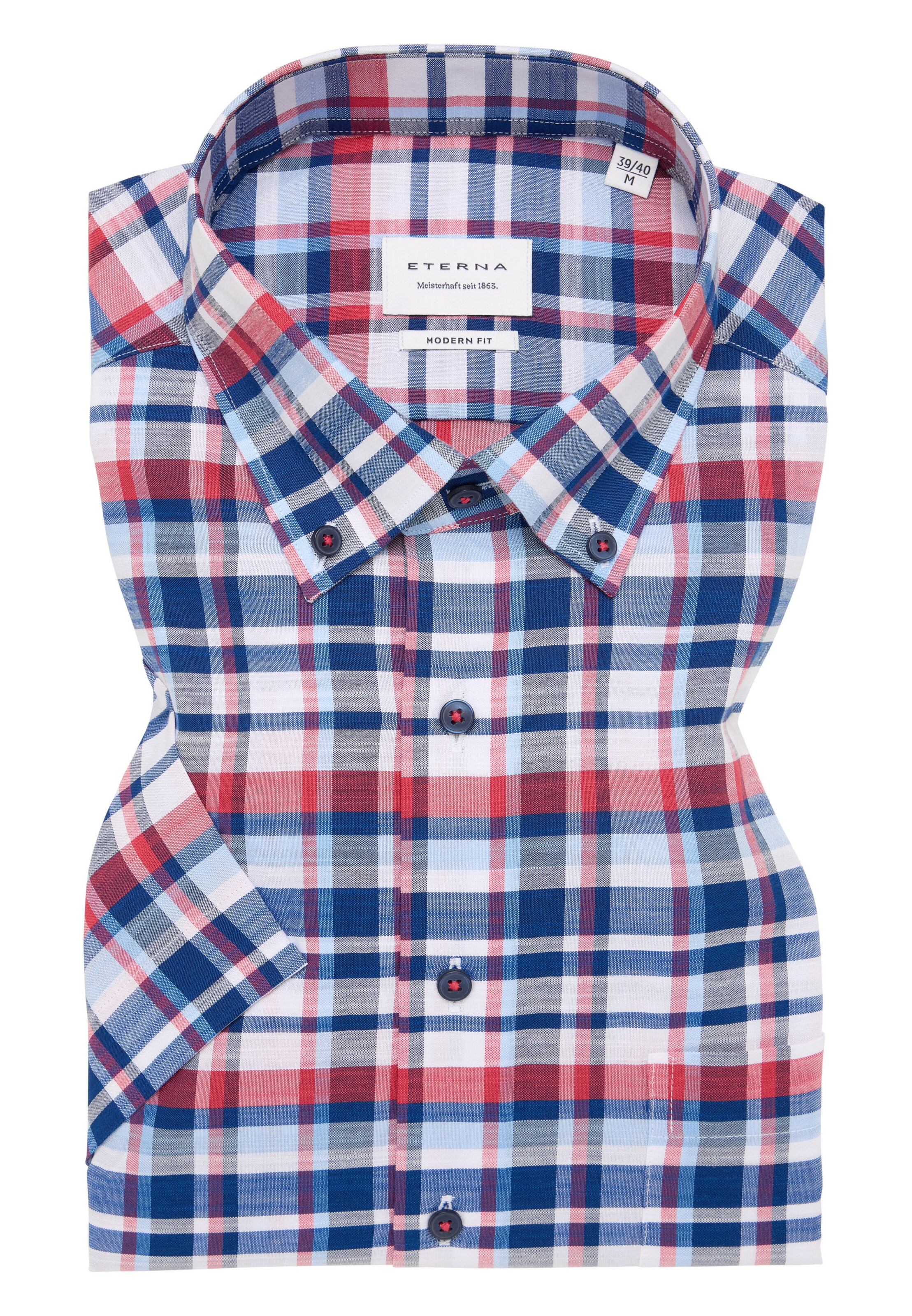ETERNA Regular fit Button Up Shirt in Blue