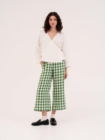 AmourLinen - Loosefit Pantalón 'Tokyo' en verde: frente