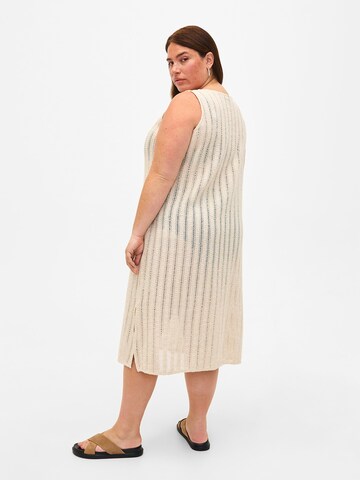 Swim by Zizzi Knit dress 'Rama' in Beige