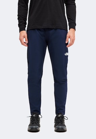 THE NORTH FACE Slimfit Športne hlače 'MOUNTAIN ATHLETICS USHBA' | modra barva: sprednja stran