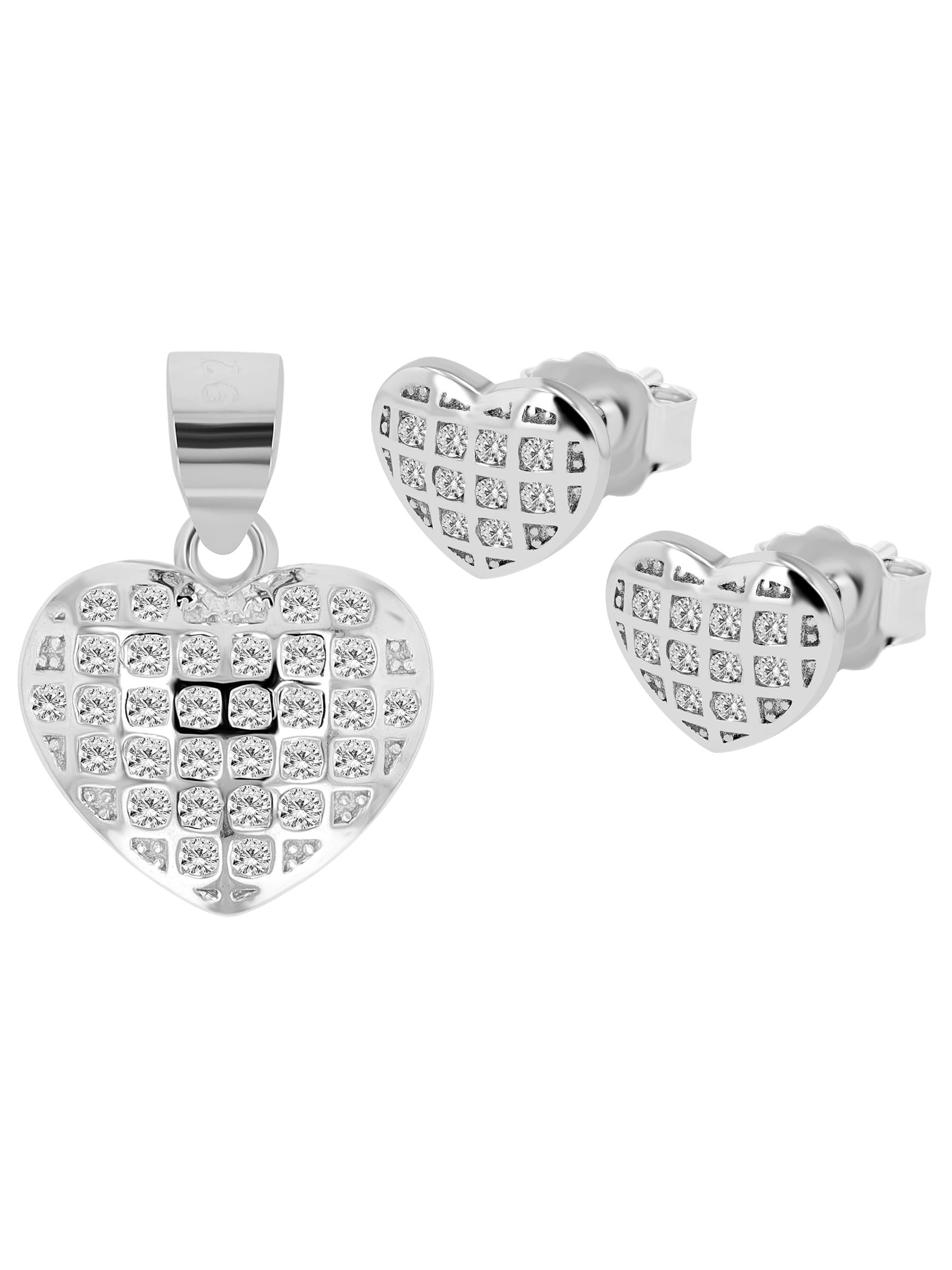 Akzent Schmuckset 'Edelstahl silber'‌‌‌ in Silber: Vorderseite