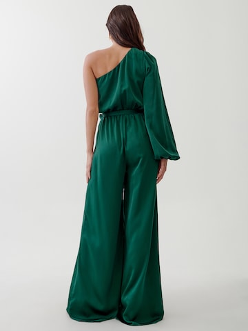 Tussah Jumpsuit 'AUDRA' i grønn: bakside
