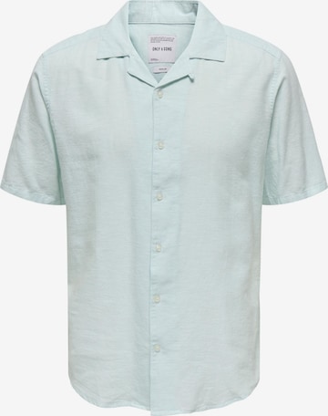 Only & Sons Button Up Shirt 'Caiden' in Blue: front