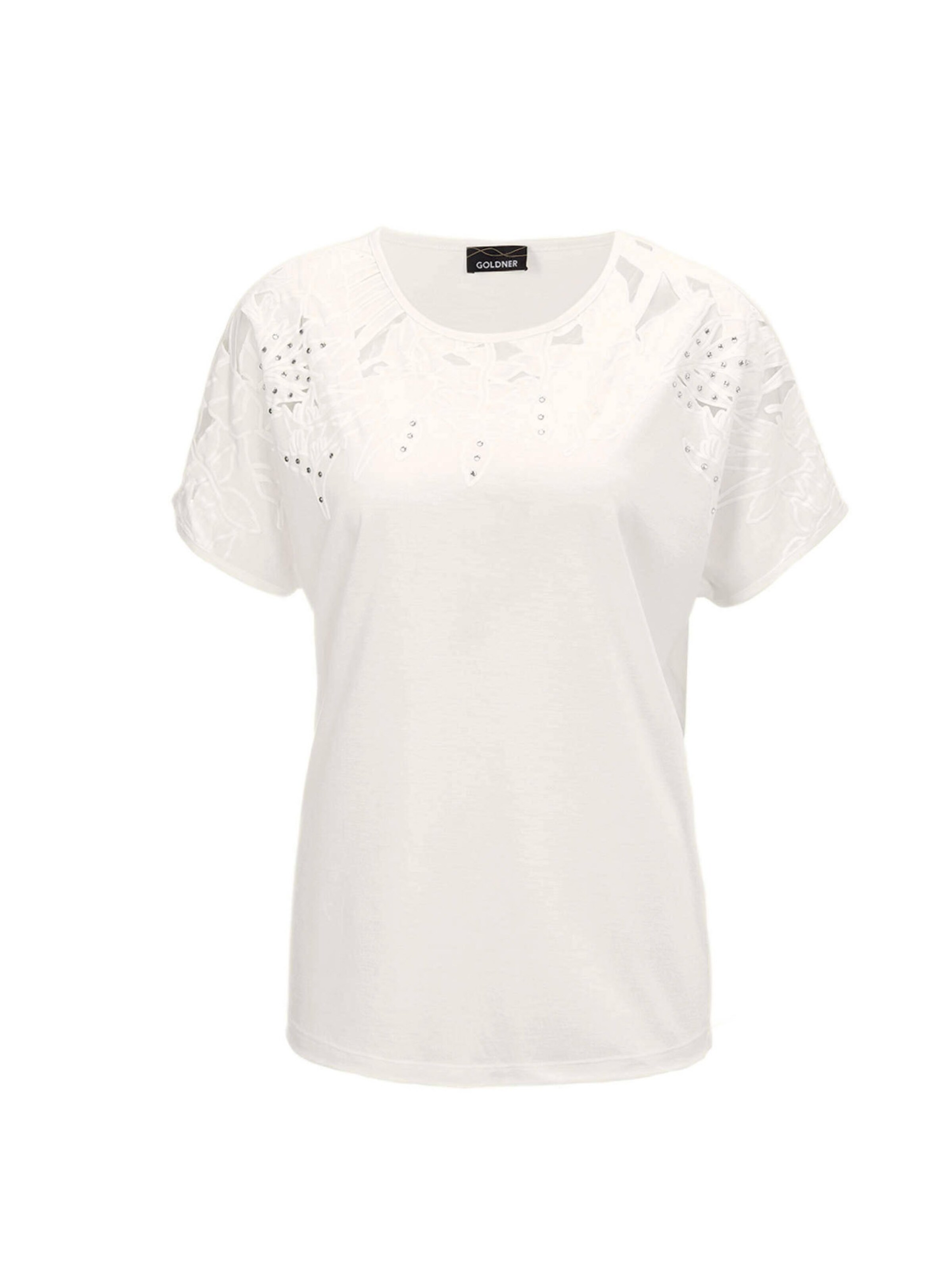 Goldner Shirt in Weiß: Vorderseite