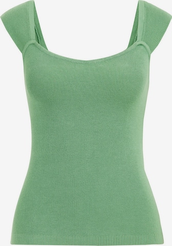 WE Fashion Gebreide top in Groen: voorkant