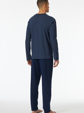 SCHIESSER Pyjama lang ' Casual Essentials ' in Blauw