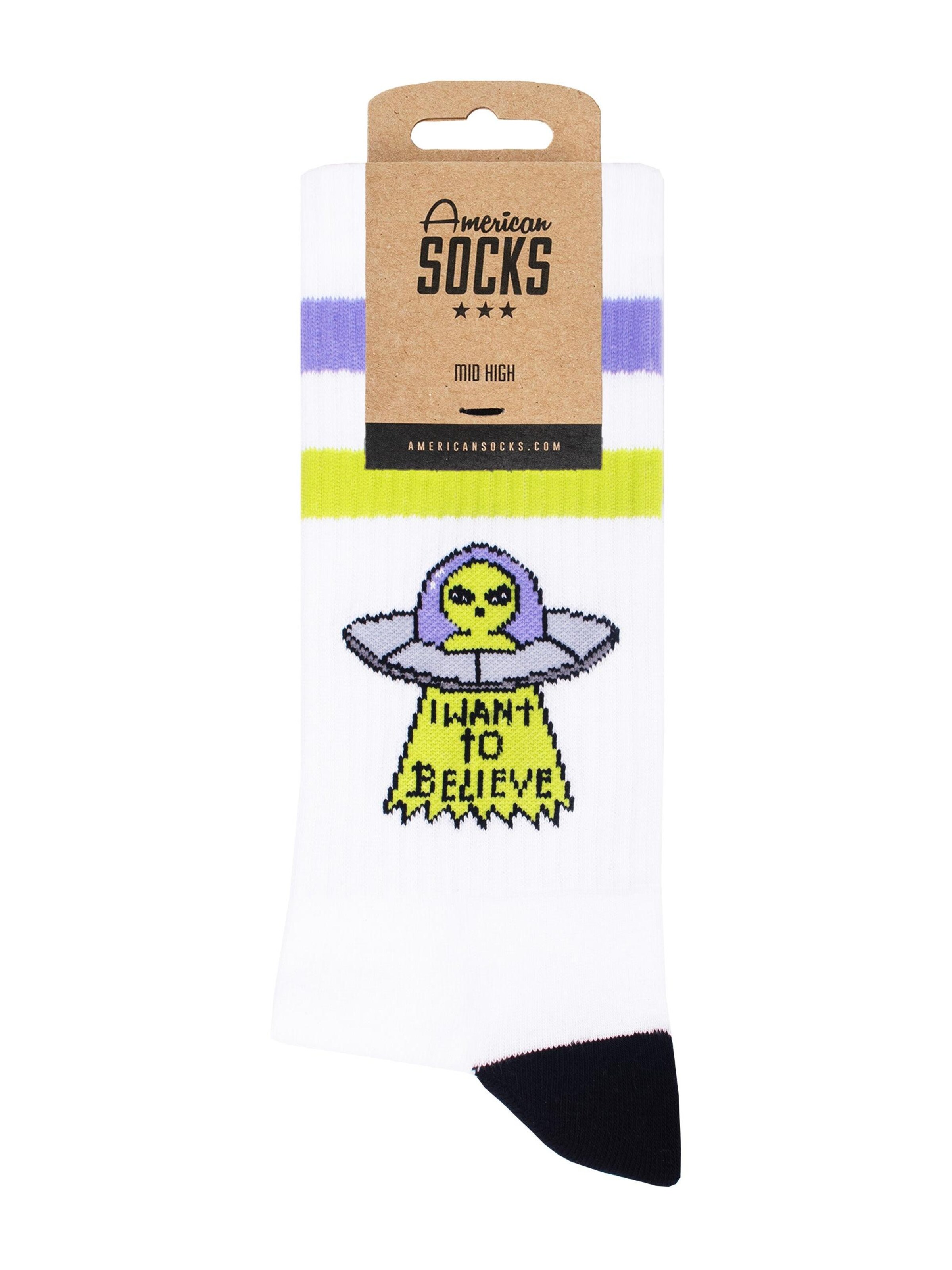 Chaussettes 'Believe' American Socks en blanc