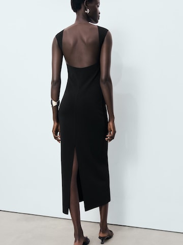 MANGO Obleka 'BACKLESS' | črna barva
