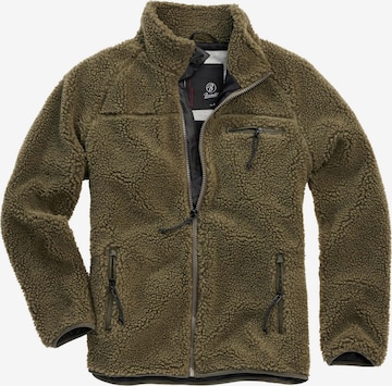 Brandit Fleece jas in Groen: voorkant