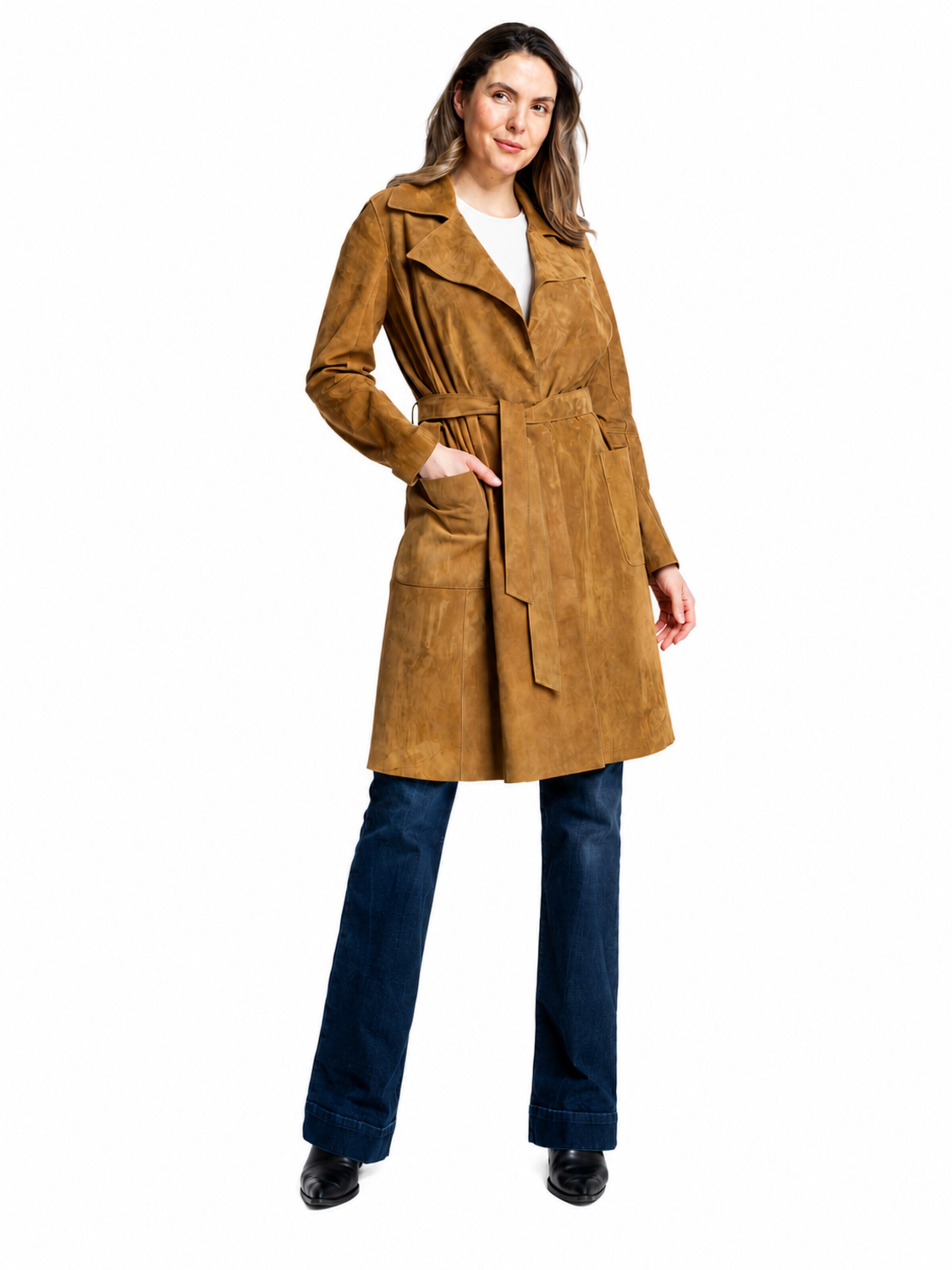 Mouflon Between-Seasons Coat 'Isabel' in Beige