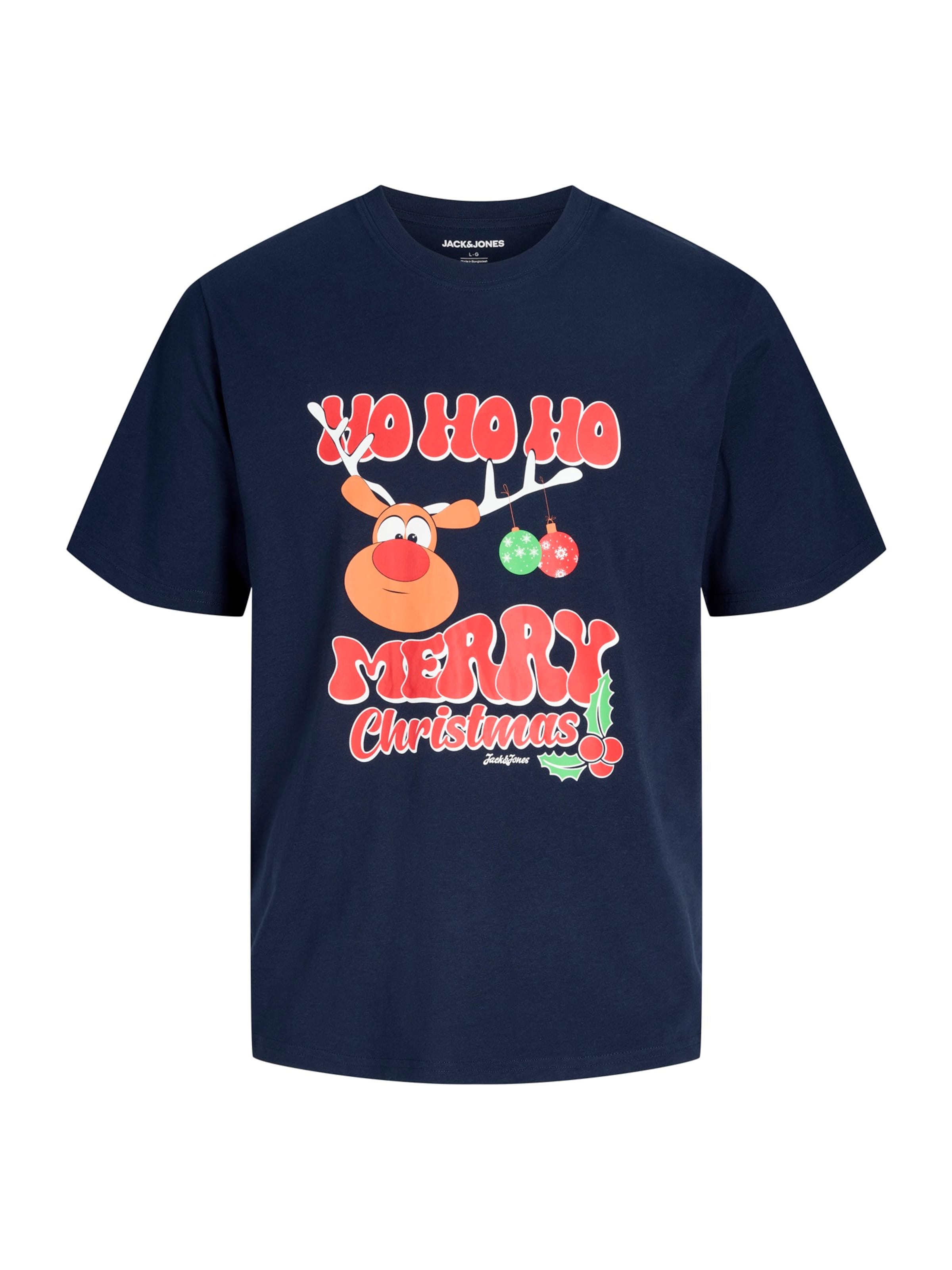 Jack & Jones Plus - Camiseta 'JJXMAS FUN' en azul: frente
