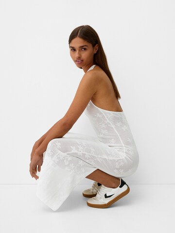 Bershka Úpletové šaty – bílá