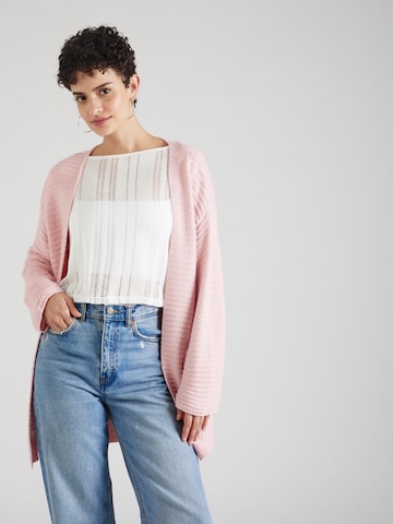 ABOUT YOU Knit Cardigan 'Theodora' in Pink: front