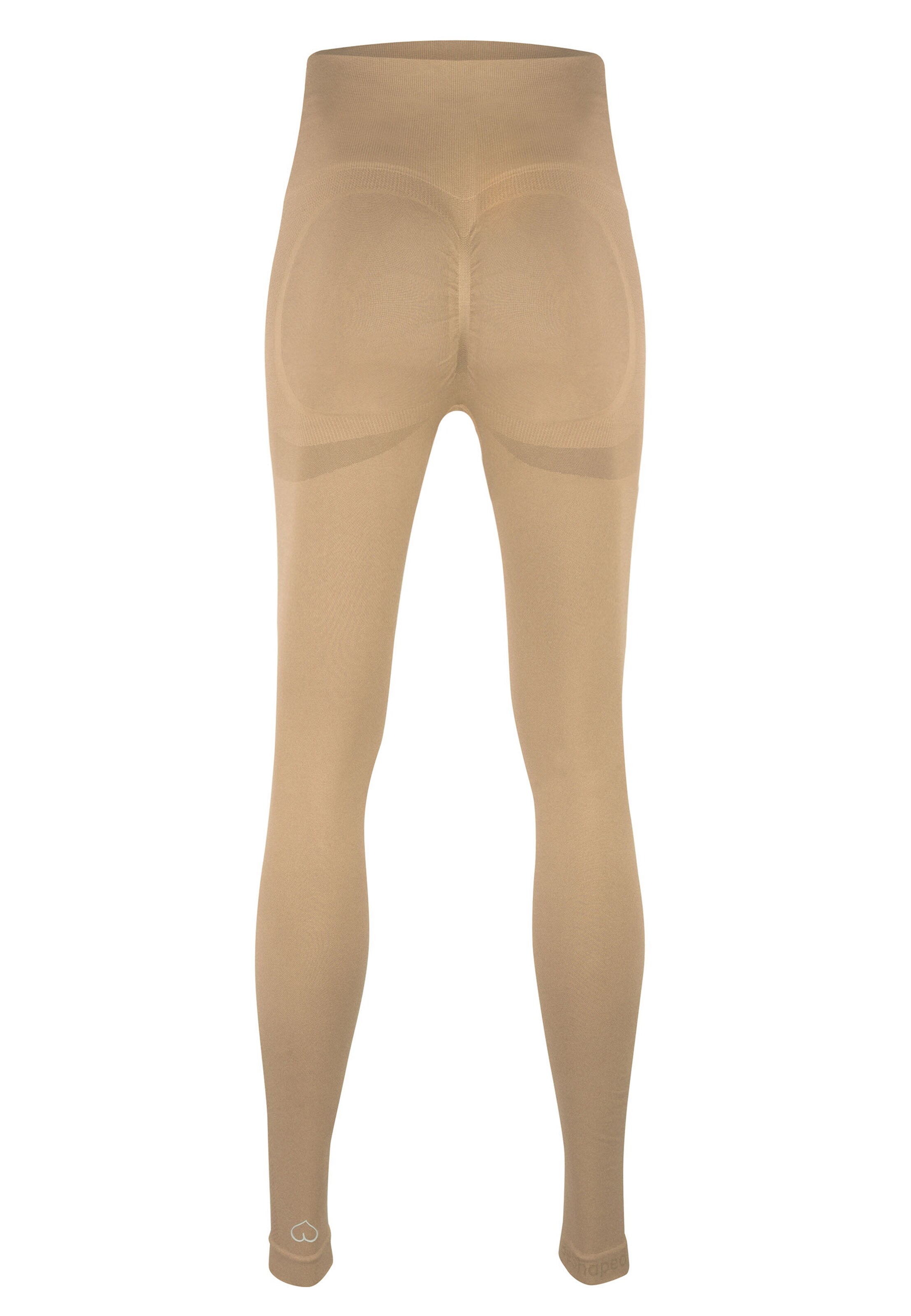 BeShaped Skinny Sports trousers 'Aan de slag!' in Beige