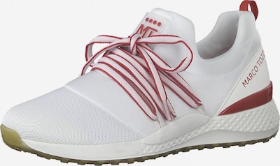 MARCO TOZZI Baskets basses en rouge foncé / blanc, Vue avec produit