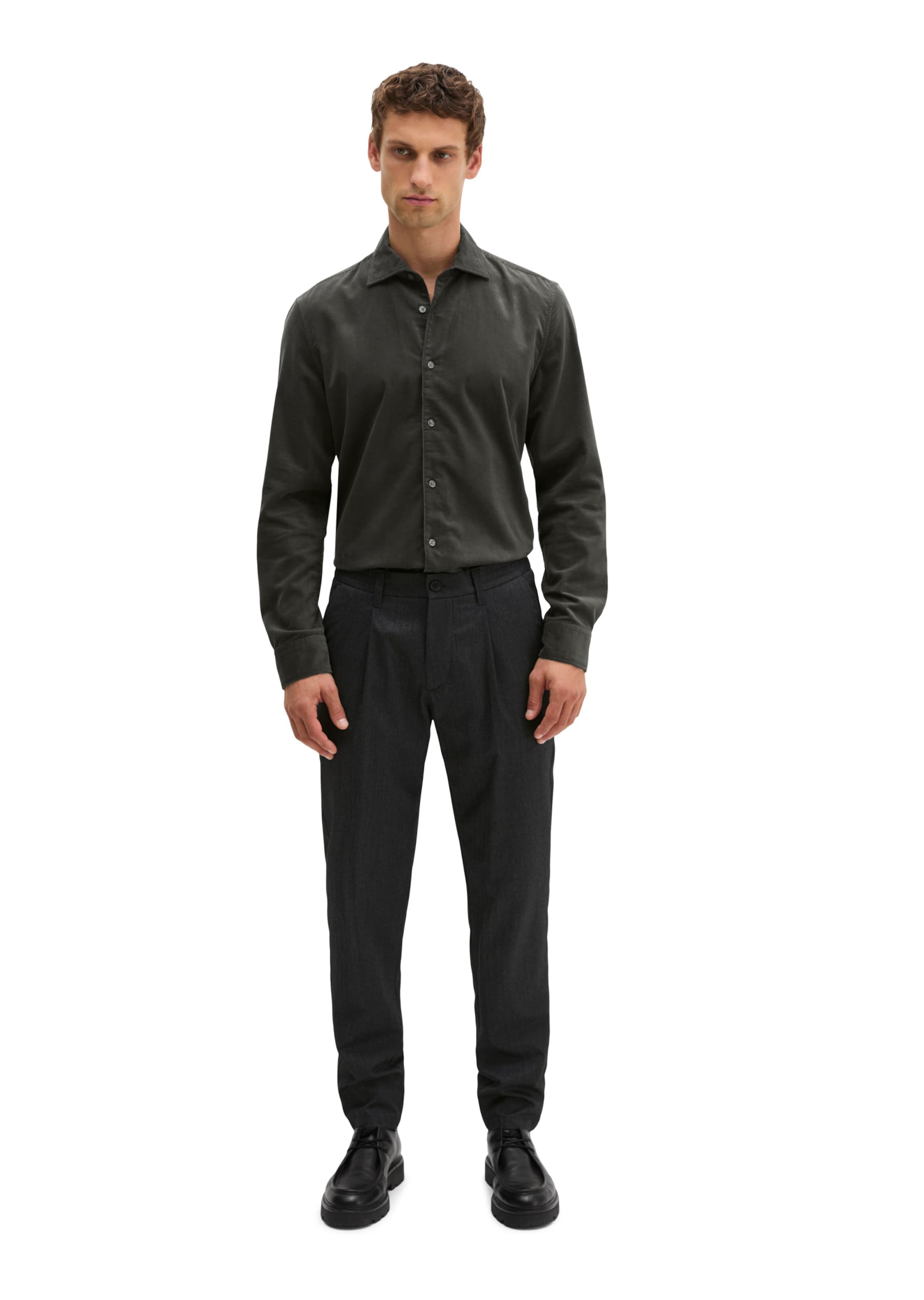 Marc O'Polo Regular fit Button Up Shirt in Brown: front