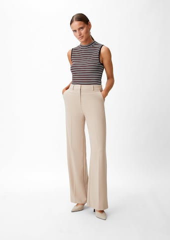 Wide Leg Pantalon à plis COMMA en beige