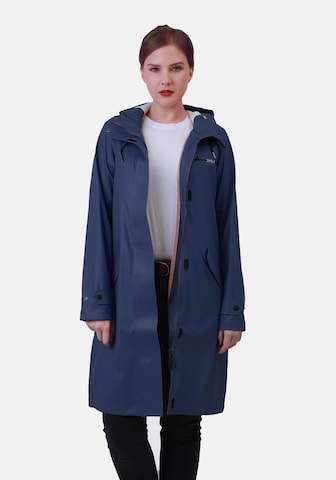 Dingy Rhythm Of The Rain Raincoat 'Belle' in Blue: front