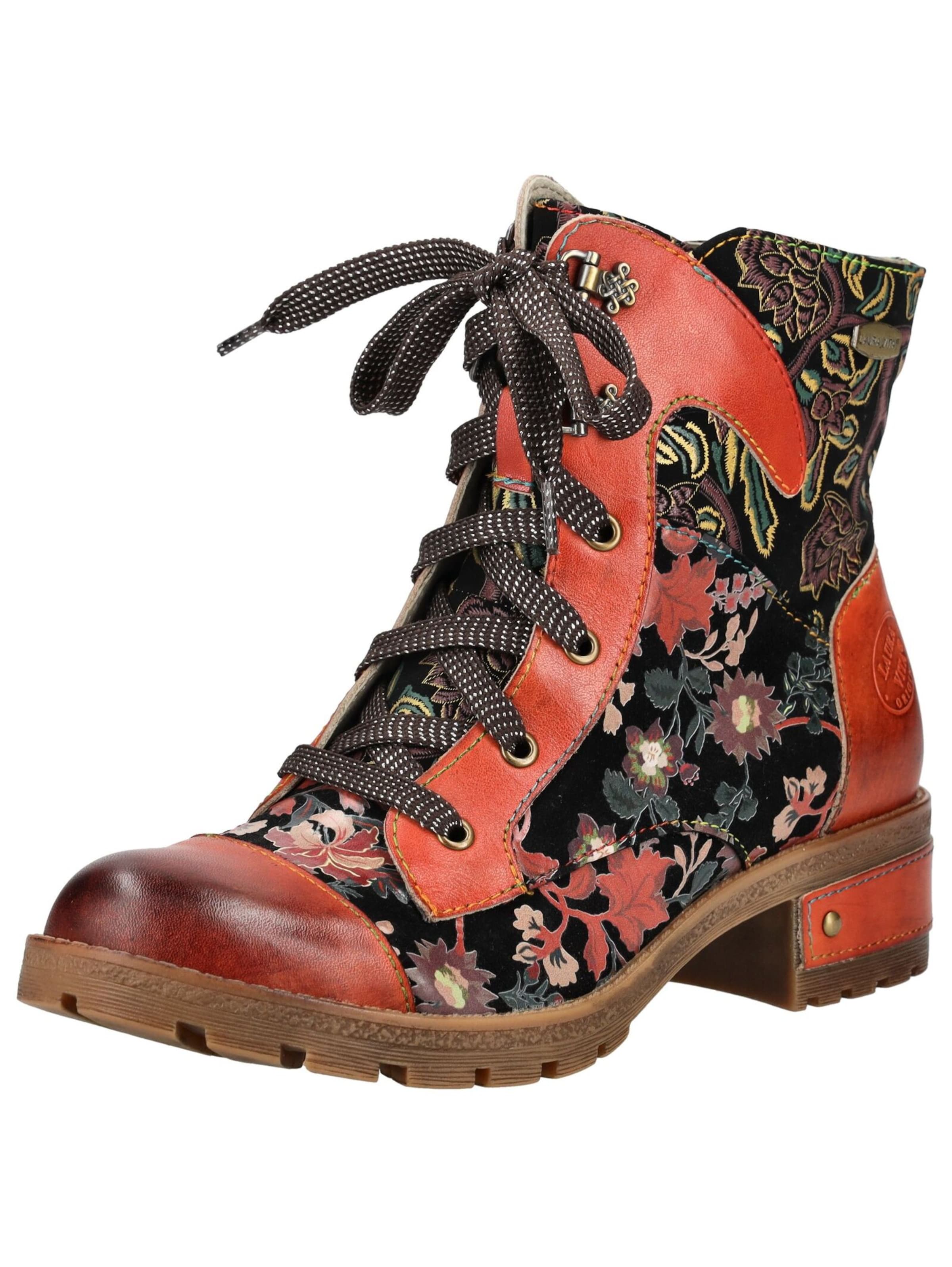 Laura Vita Lace-up bootie in Orange: front