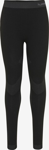 Skinny Pantalon de sport Hummel en noir : devant