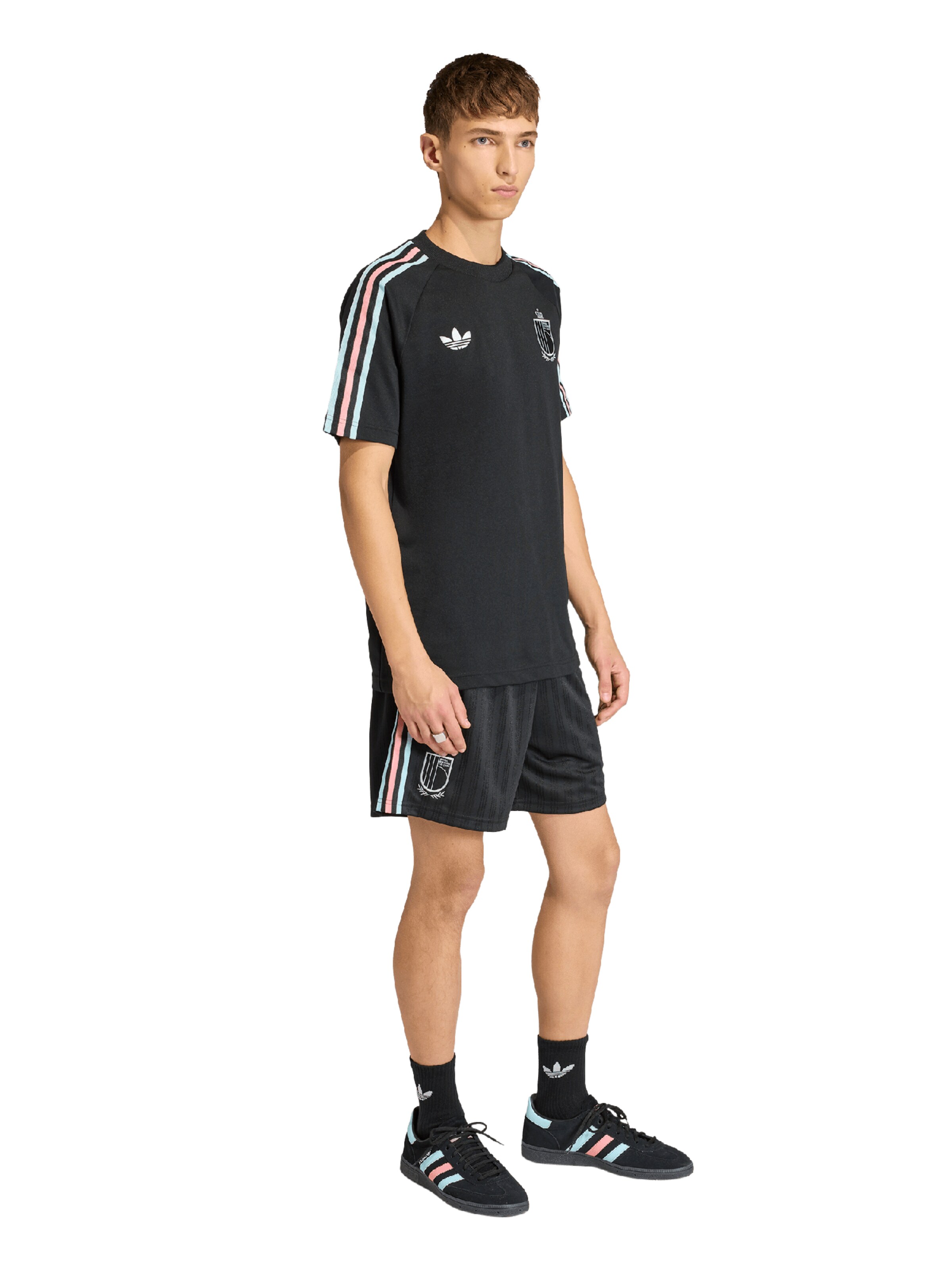 melns ADIDAS PERFORMANCE Sportiska stila krekls 'Belgien'