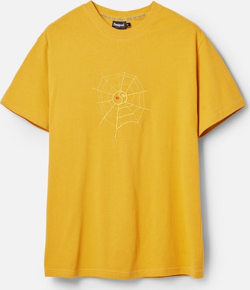 Desigual - Camiseta 'Web Heart' en amarillo: frente