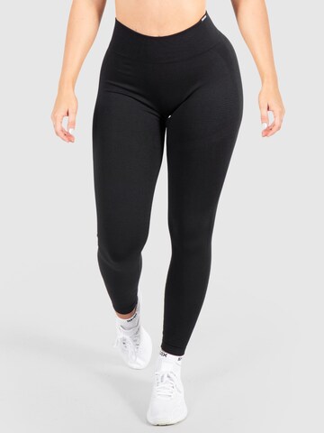 Smilodox Skinny Leggings ' Solid Scrunch ' in Black: front