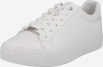 Calvin Klein - Zapatillas deportivas bajas en blanco: frente