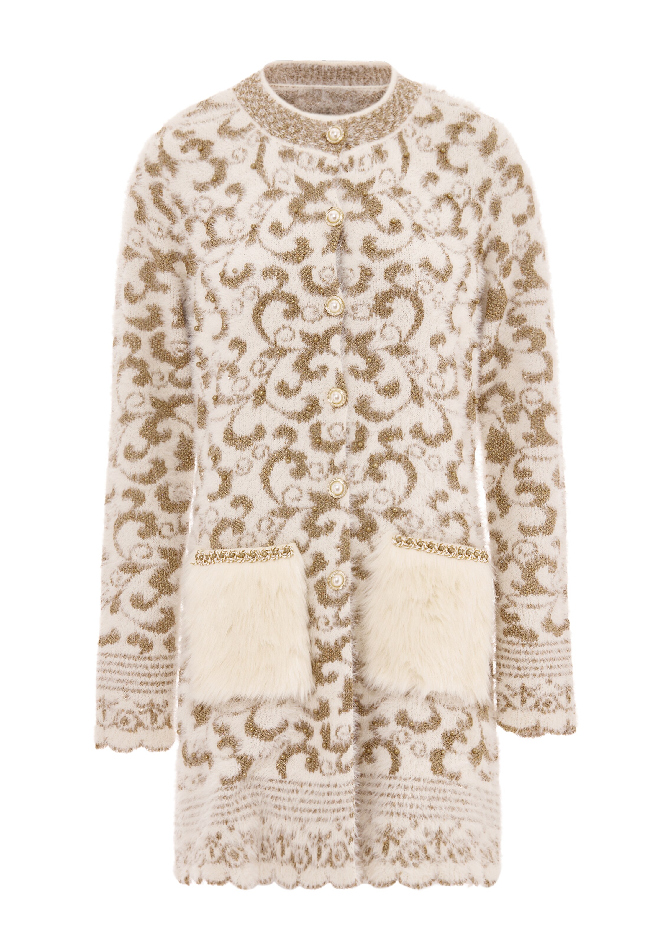 faina Strickjacke in Weiß: Vorderseite