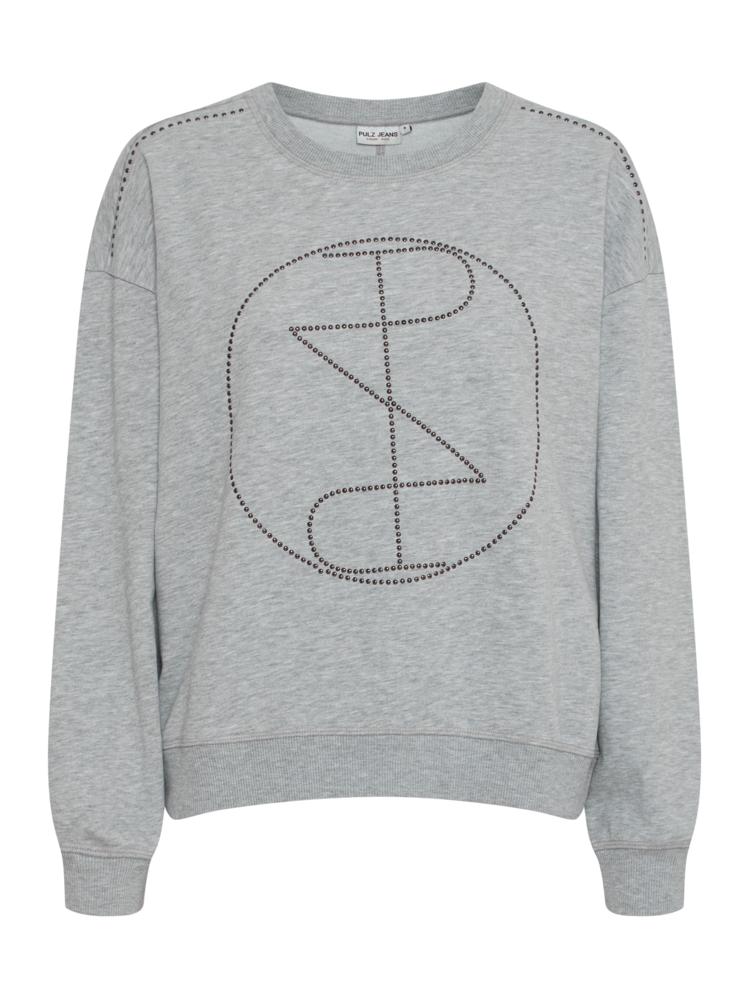 Sweat-shirt 'MALLIE' PULZ Jeans en gris : devant